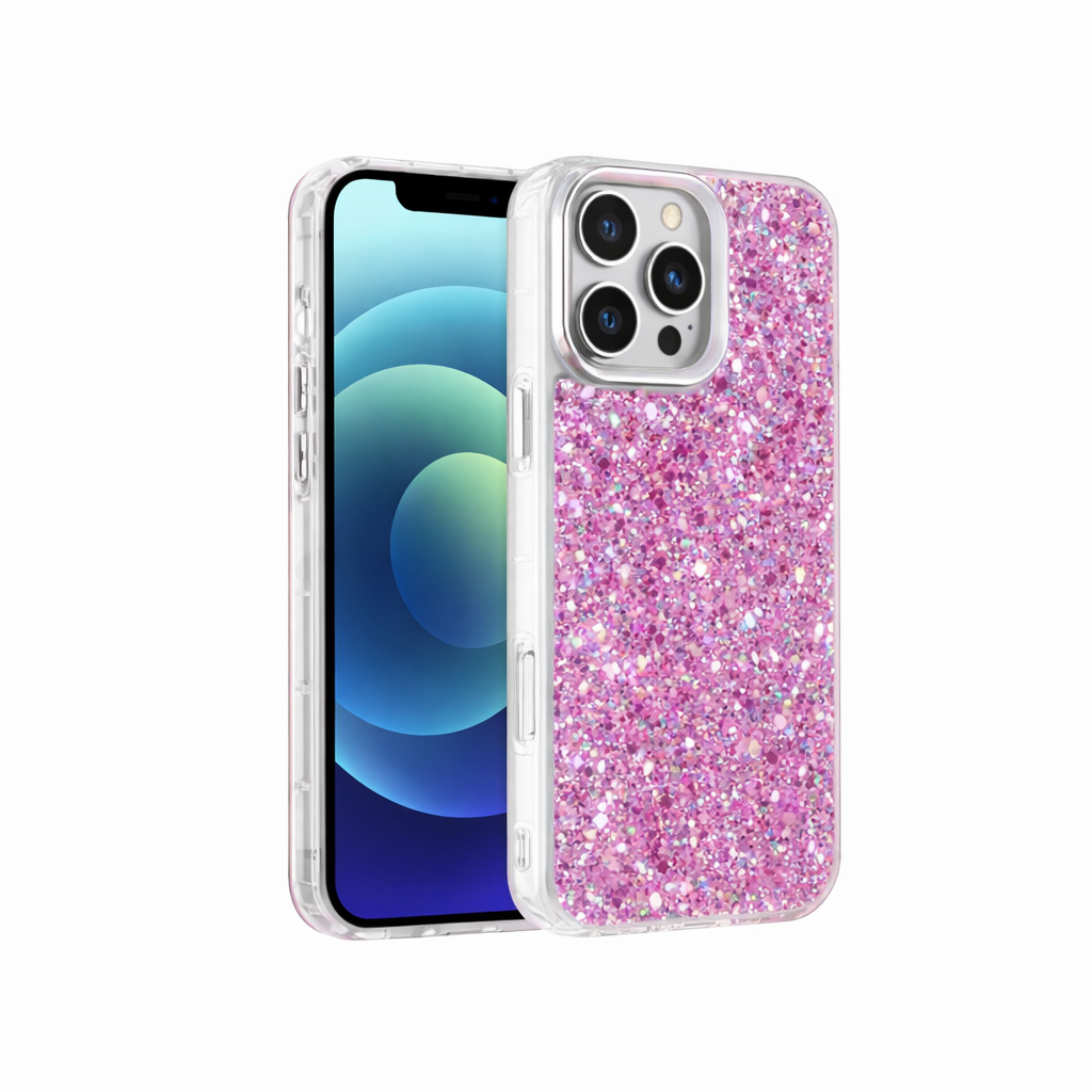 Coque Pailletée Étincelante pour iPhone 16, 16 Plus, 16 Pro, 16 Pro Max