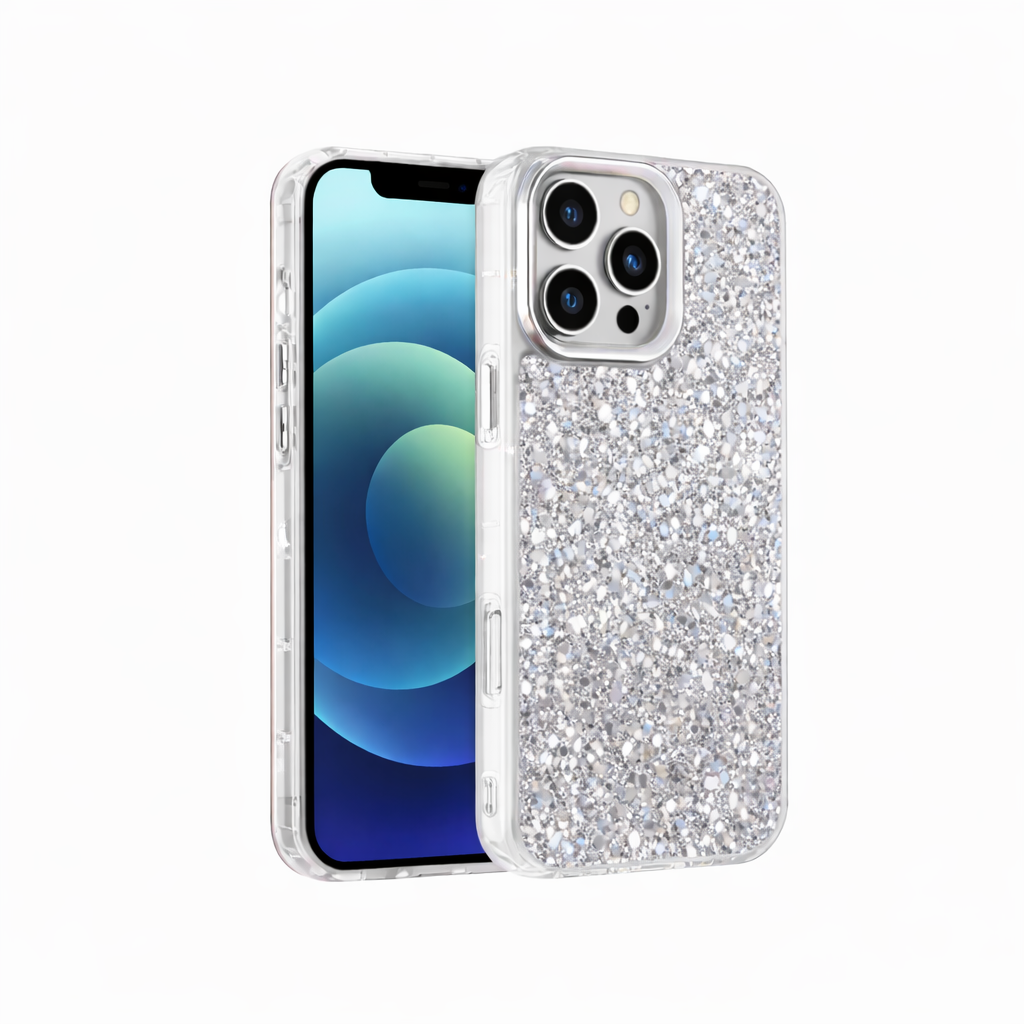 Coque Pailletée Étincelante pour iPhone 16, 16 Plus, 16 Pro, 16 Pro Max